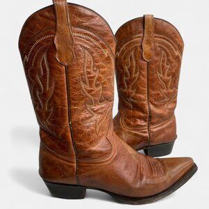 Circle G Men's Leather Western Comfort Riding Boots Cowboy Work Biker Size 12 D